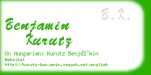 benjamin kurutz business card